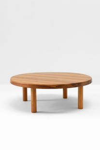 Pierre Chapo (French, 1927 - 1987): Round Table T 02 – 1963 (design) Wood (with two sets of feet) 38 x 112 cm Ø, or 73 x 112 cm Ø Literature: H. Magen et al., Pierre Chapo, un artisan moderne, Magen H. Gallery,