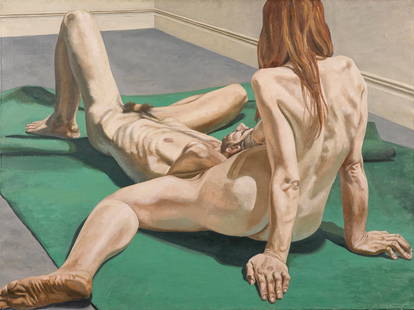 Philip Pearlstein (American, 1924 - 2022): Male and Female Models Reclining - 1966 Oil on canvas 137 x 183,5 cm Signed and dated lower right Provenance: Allan Frumkin Gallery (label on verso) Private collection, Belgium Published: Russel