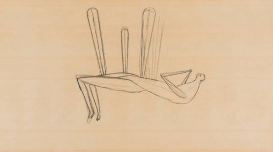 Johan Tahon (Belgian, 1965): Untitled - 1997 Charcoal on paper56 x 99 cmSigned and dated lower right Provenance: Private collection, Belgium