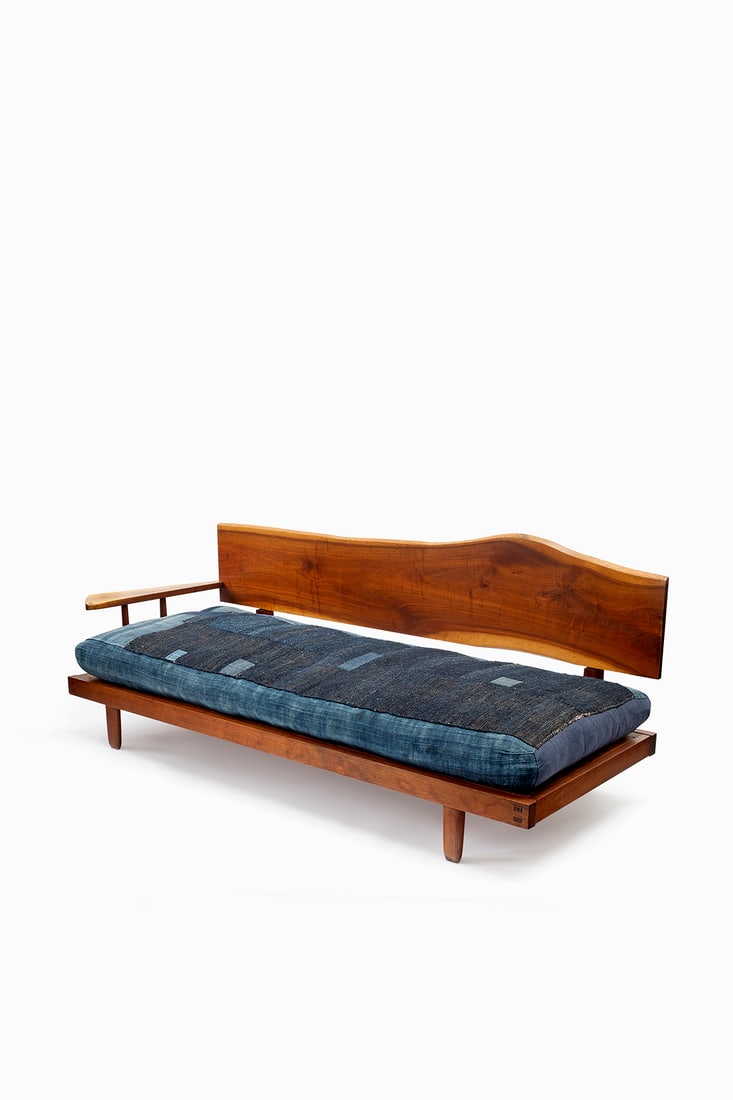 George Nakashima (American, 1905-1990): Single-Arm Sofa Walnut Wood 90 x 230 x 85 cm (Seat height: 45 cm) Provenance: Private collection, Belgium