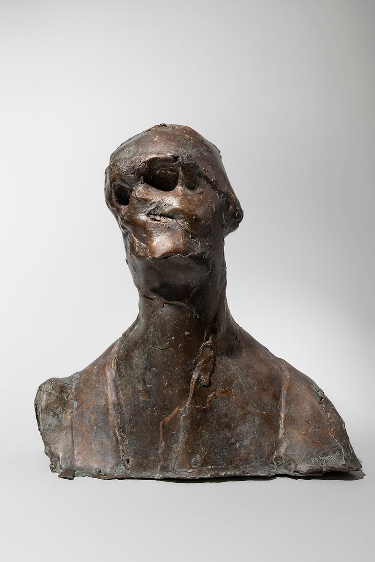 Eugène Dodeigne (Belgian, 1923 - 2015): Bust Bronze 54 cm Initialed on verso Provenance: Private collection, Antwerp Unique piece.