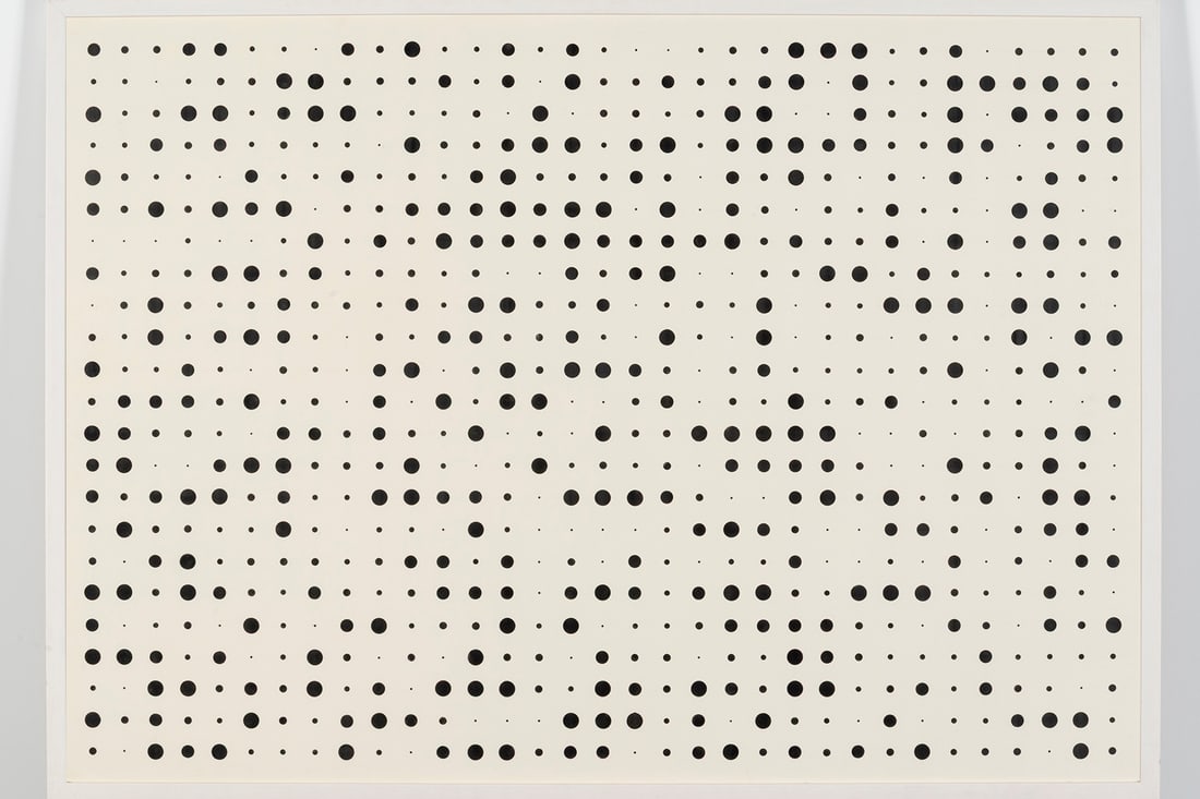 herman de vries (Dutch, 1931): V72-105, Random Dot Structure – 1972 India ink on paper 73 × 102 cm Titled, signed, and dated on verso Provenance: Galleria Milano, Milan (label on verso) Witteveen Gallery,