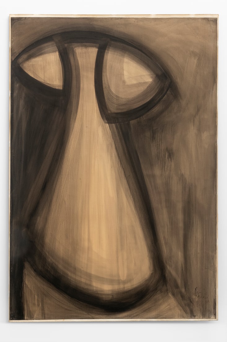 Antoine Mortier (Belgian, 1908-1999): Élévation rose – 1963 Ink and wash on paper 224 x 153 cm Signed and dated lower right Signed, titled, and dated on verso Provenance: Private collecti