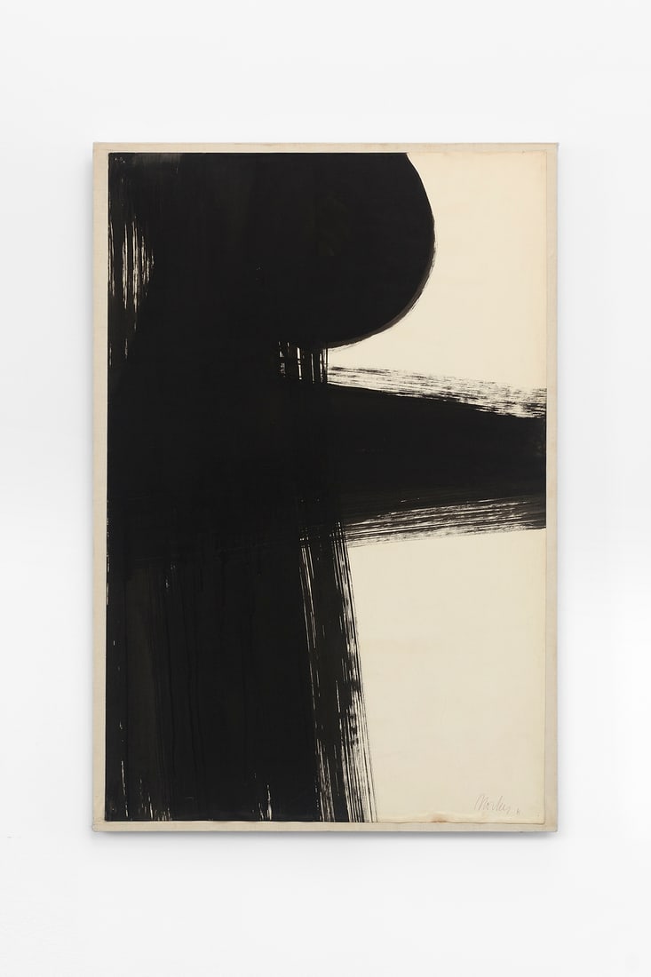 Antoine Mortier (Belgian, 1908-1999): Untitled - 1961 India ink on paper mounted on canvas 114 x 77 cm Signed and dated lower right Provenance: Private collection, Antwerp