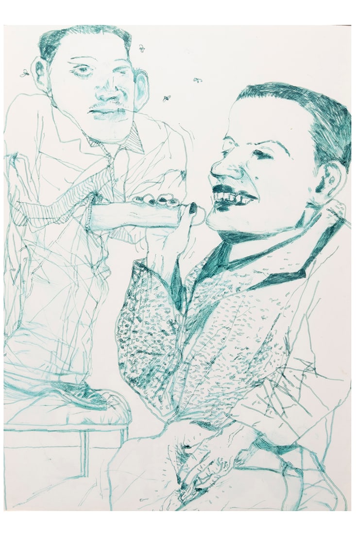 Stéphane Mandelbaum (Belgian, 1961-1986): Untitled – 1985 Biro on postcard 14,5 x 10,5 cm Provenance: Private collection, Belgium Published: Galerij Hugo Godderis, Veurne, Stéphane Mandelbaum, 1985 (set of