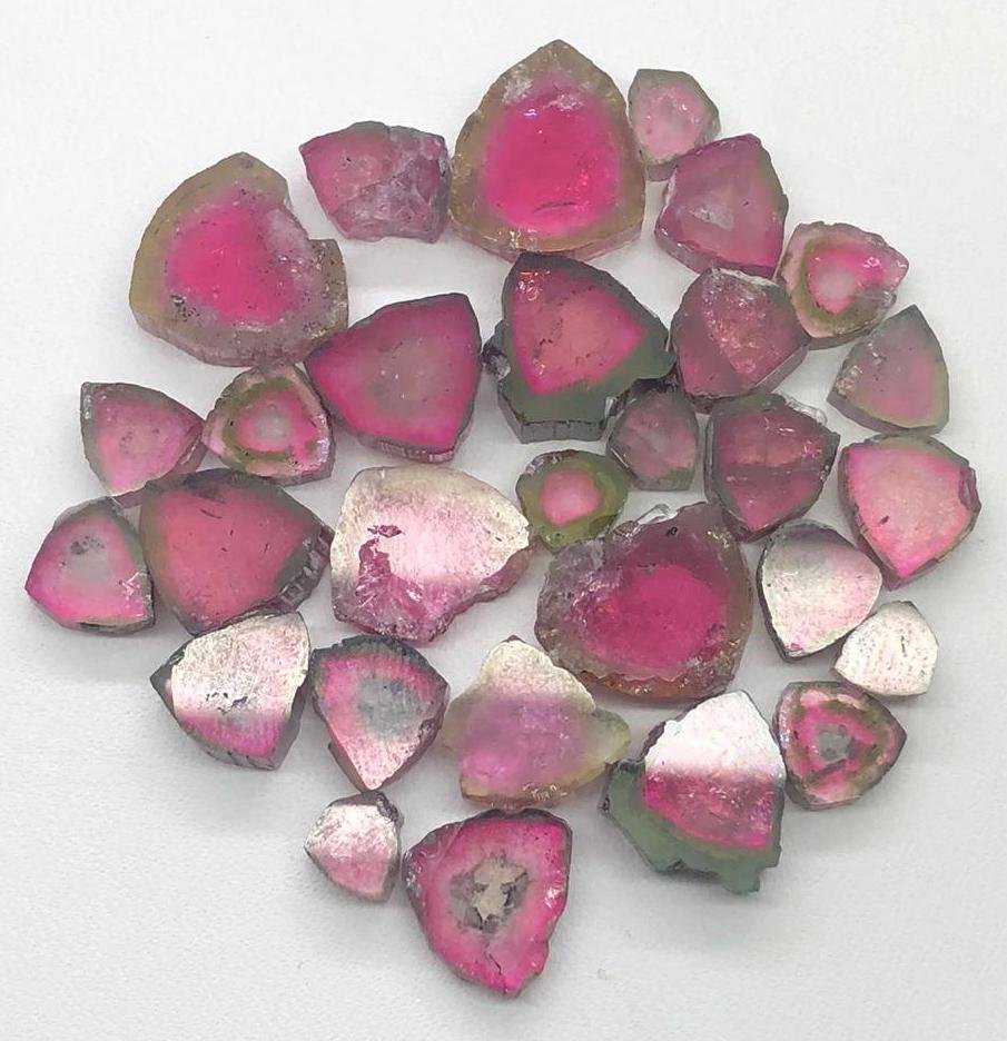 80 Carats Beautiful Watermelon Tourmaline Slice Lot (1 of 7)