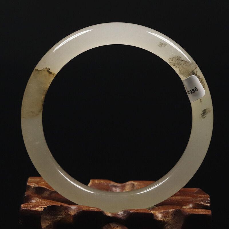 Chinese natural white icy jade bangle (1 of 11)