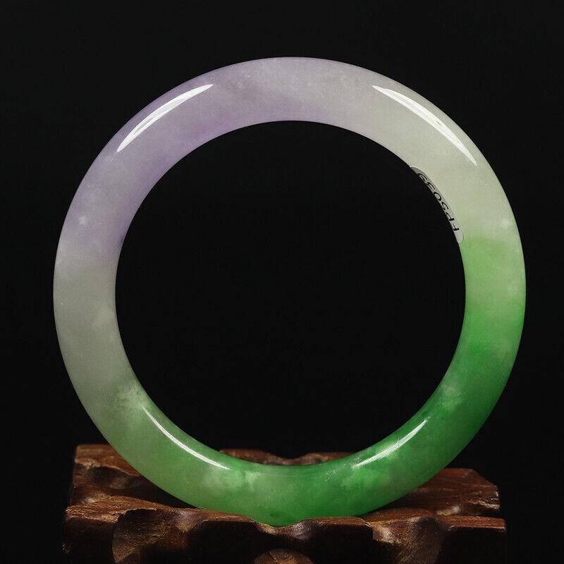 Chinese natural green white jade bangle (1 of 12)