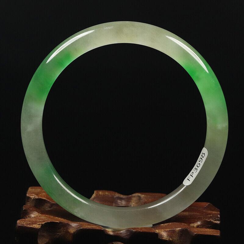 Chinese natural icy green jade bangle (1 of 12)