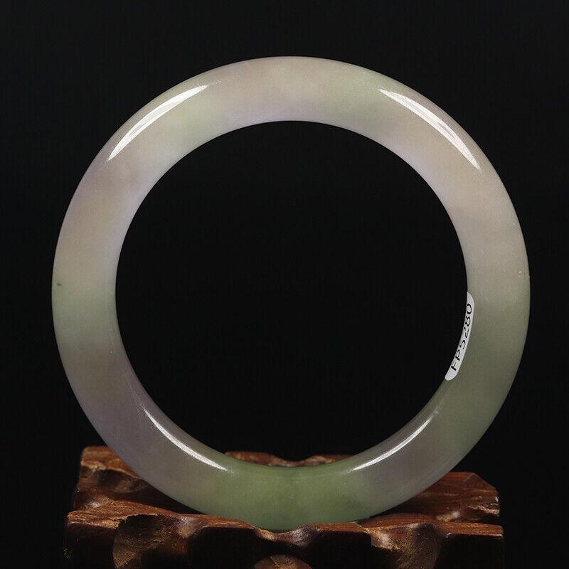 Chinese natural icy green jade bangle (1 of 12)