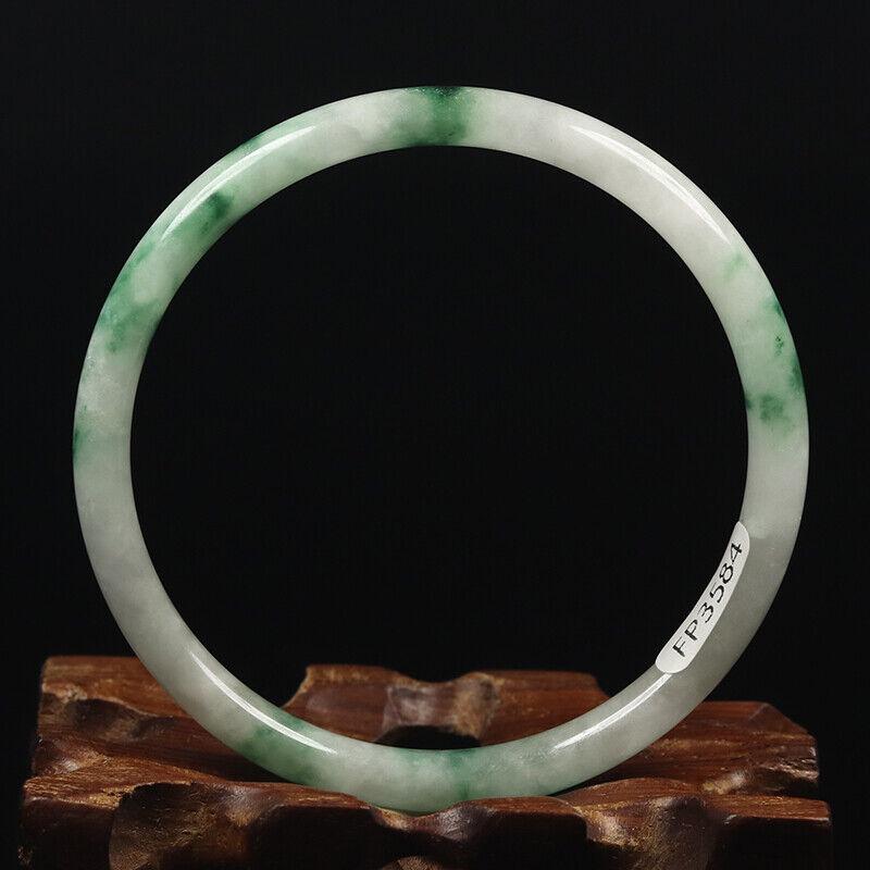 Chinese natural green white jade bangle (1 of 11)