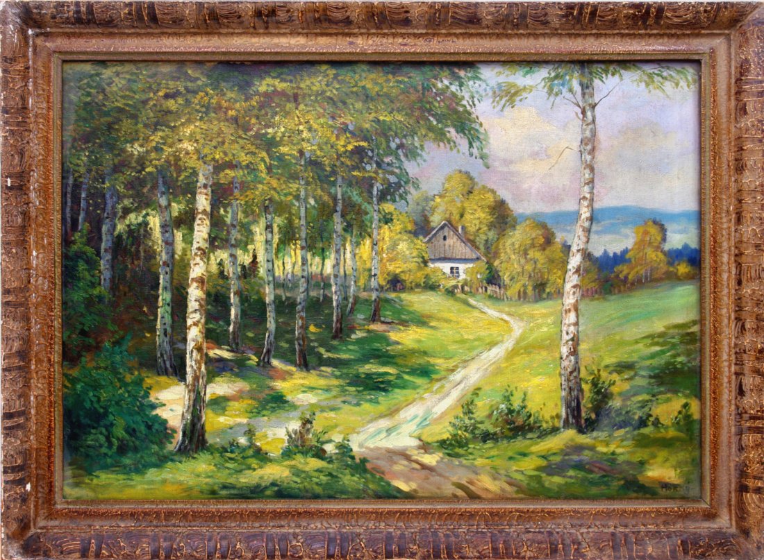 Birches, Franti¹ek Horký: Oil on canvas, signed lower right 'Horký'. Horky Frantisek (1879 Strakonice - 1936 Prague). Bohemia around 1920, dimensions 98 × 67 cm.