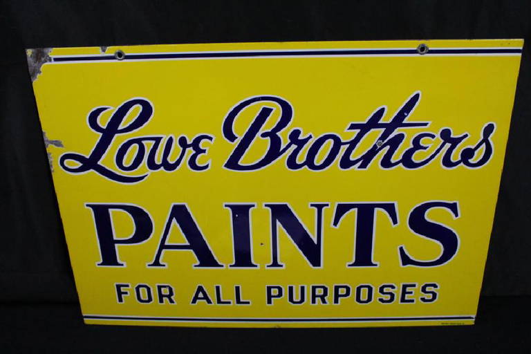 Porcelain Lowe Brothers Paints Sign
