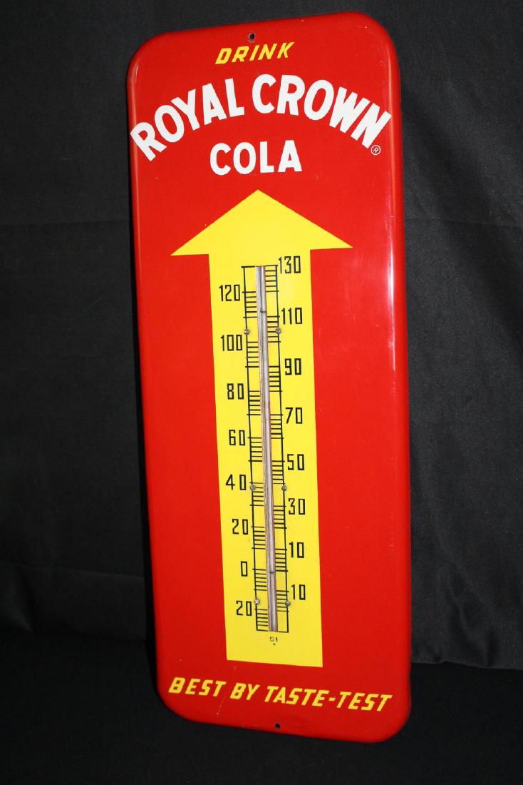 DRINK RC ROYAL CROWN COLA THERMOMETER SIGN