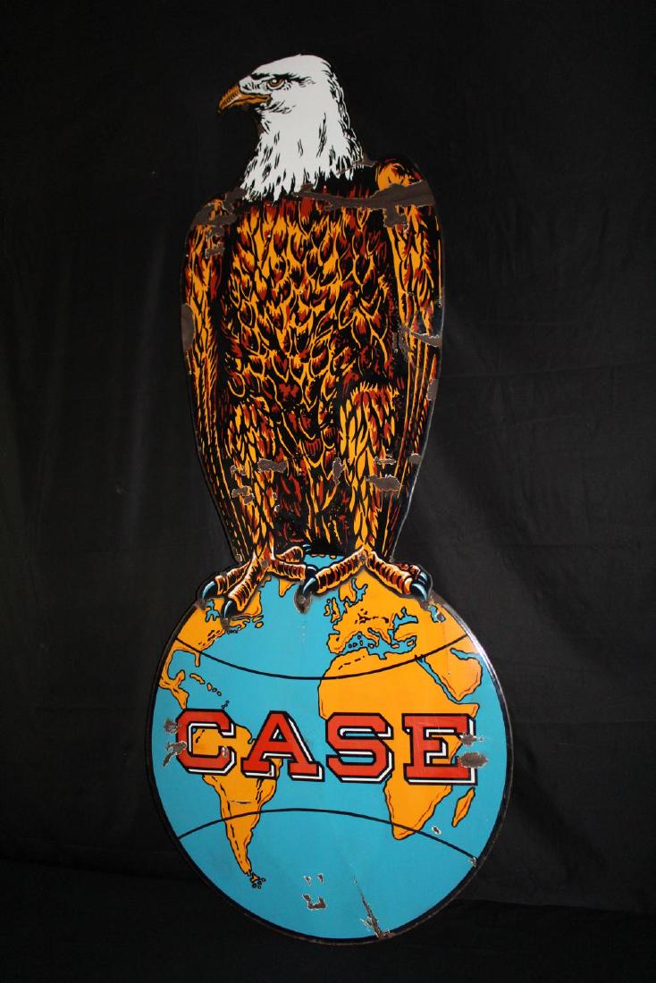 LARGE PORCELAIN JI CASE FARM MACHINERY EAGLE SIGN