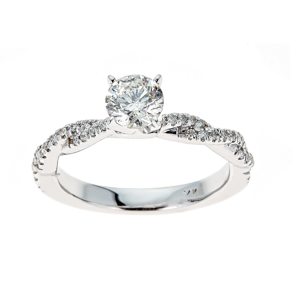 0.91 Ct Enhanced Round H SI2 14K Gold  Diamond Ring (1 of 3)