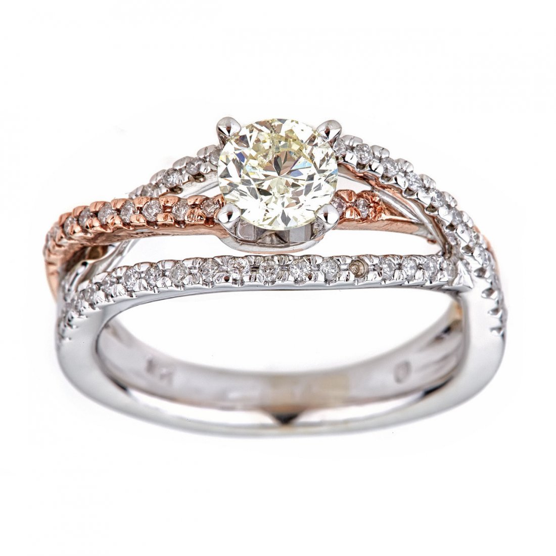 1.01 Ct J SI2 Round Diamond Ring 14K W Gold (1 of 2)