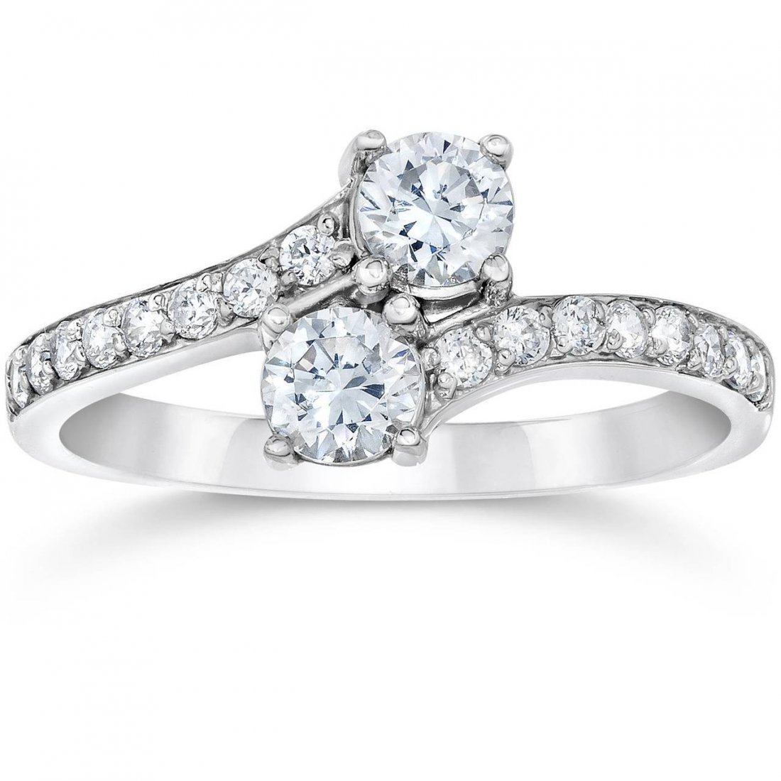 1 Carat Diamond Two Stone Engagement Ring (1 of 3)