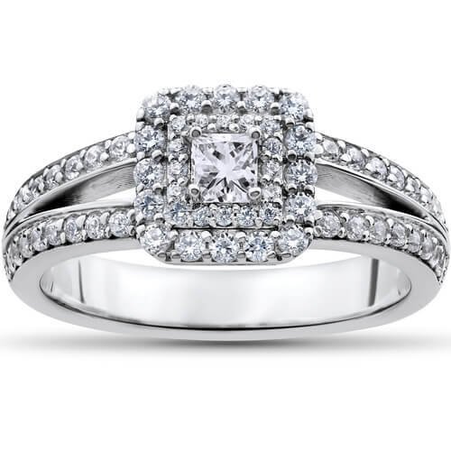 1 ct Princess Cut Diamond Double Halo Engagement Ring (1 of 2)