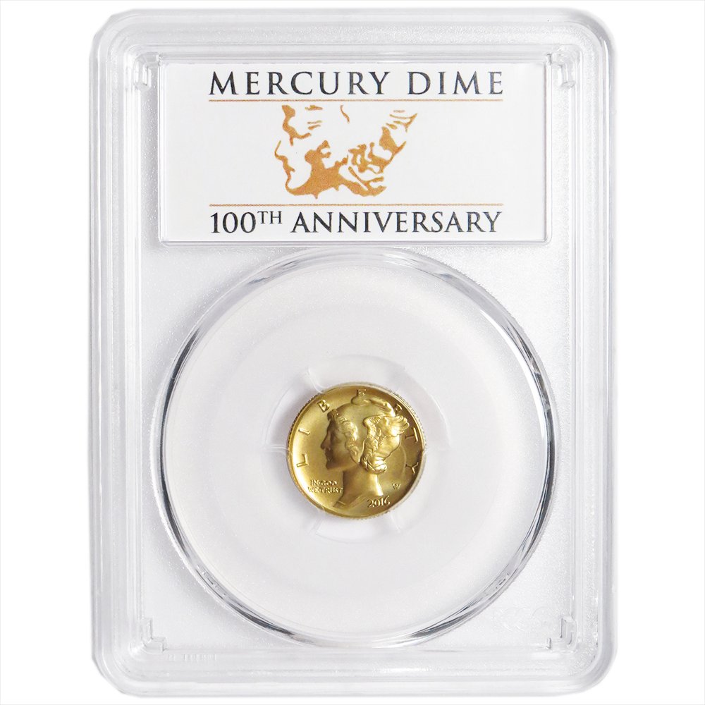 10c Gold Mercury Dime Centennial .9999 1/10 oz (1 of 2)