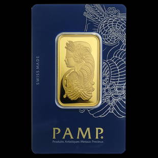 1 oz Gold Bar - PAMP Suisse Lady Fortuna: Contains 1 oz of .9999 fine Gold.