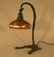 278: Bronze Desk Lamp Signed Steuben Shade