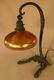 278: Bronze Desk Lamp Signed Steuben Shade - 2