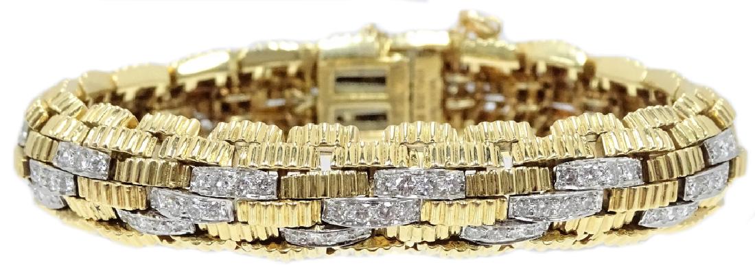 Platinum And 18K David Webb Link Bracelet. (1 of 3)