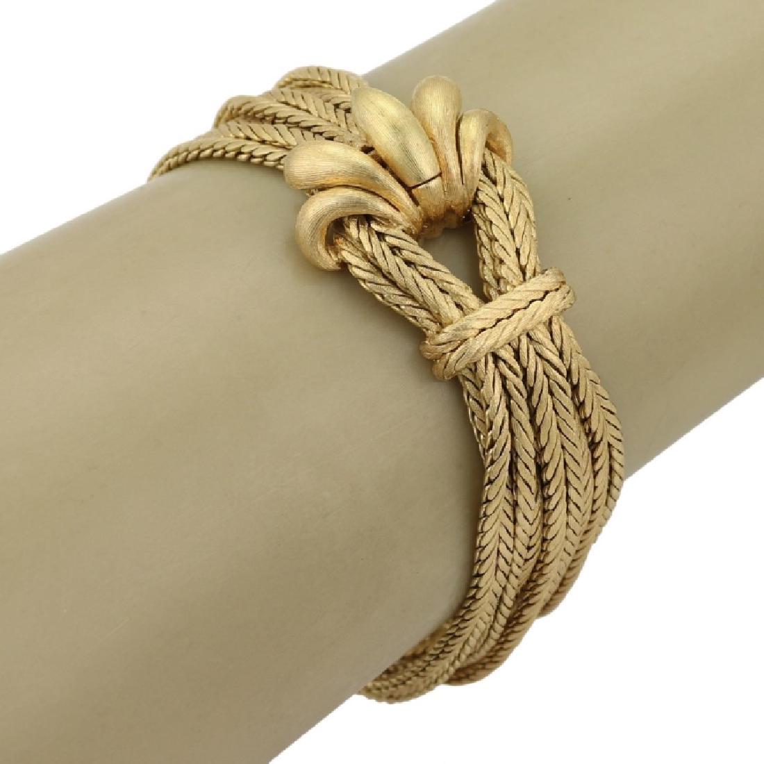 18k Yellow Gold 11 Weave Strand Chain Bracelet (1 of 4)