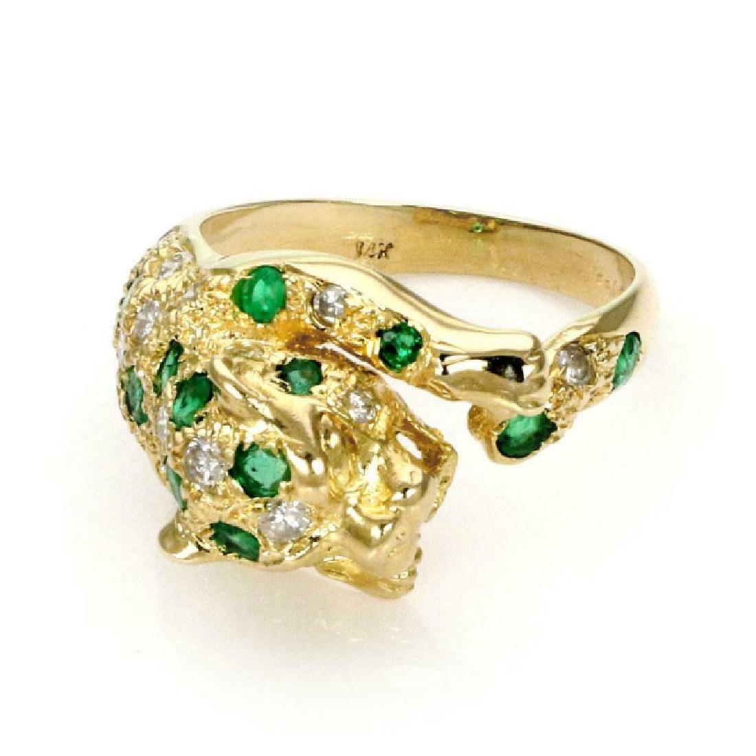 Estate 1.05ct Emerald & Diamond 14k Ring 5.5 (1 of 3)