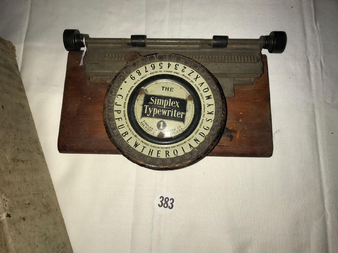 1915 Simplex Index typewriter with original shipping: 1915 Simplex Index typewriter with original shipping box