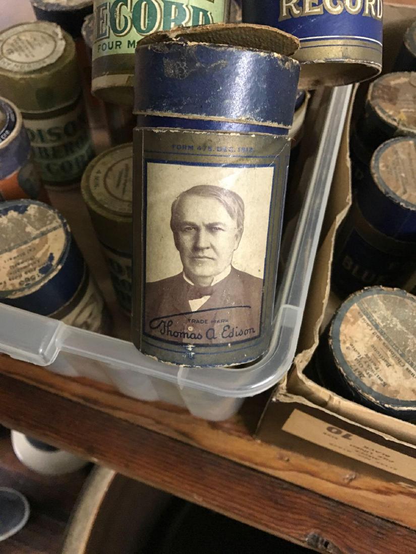 33 Old Edison Amberol / Blue Amberol Cylindrical: 33 Old Edison Amberol / Blue Amberol Cylindrical Records. Rare find and would go well with the Edison Phonograph!