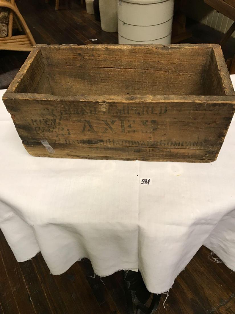 Old Keen Kutter Axe shipping box 14"wide: Old Keen Kutter Axe shipping box 14"wide