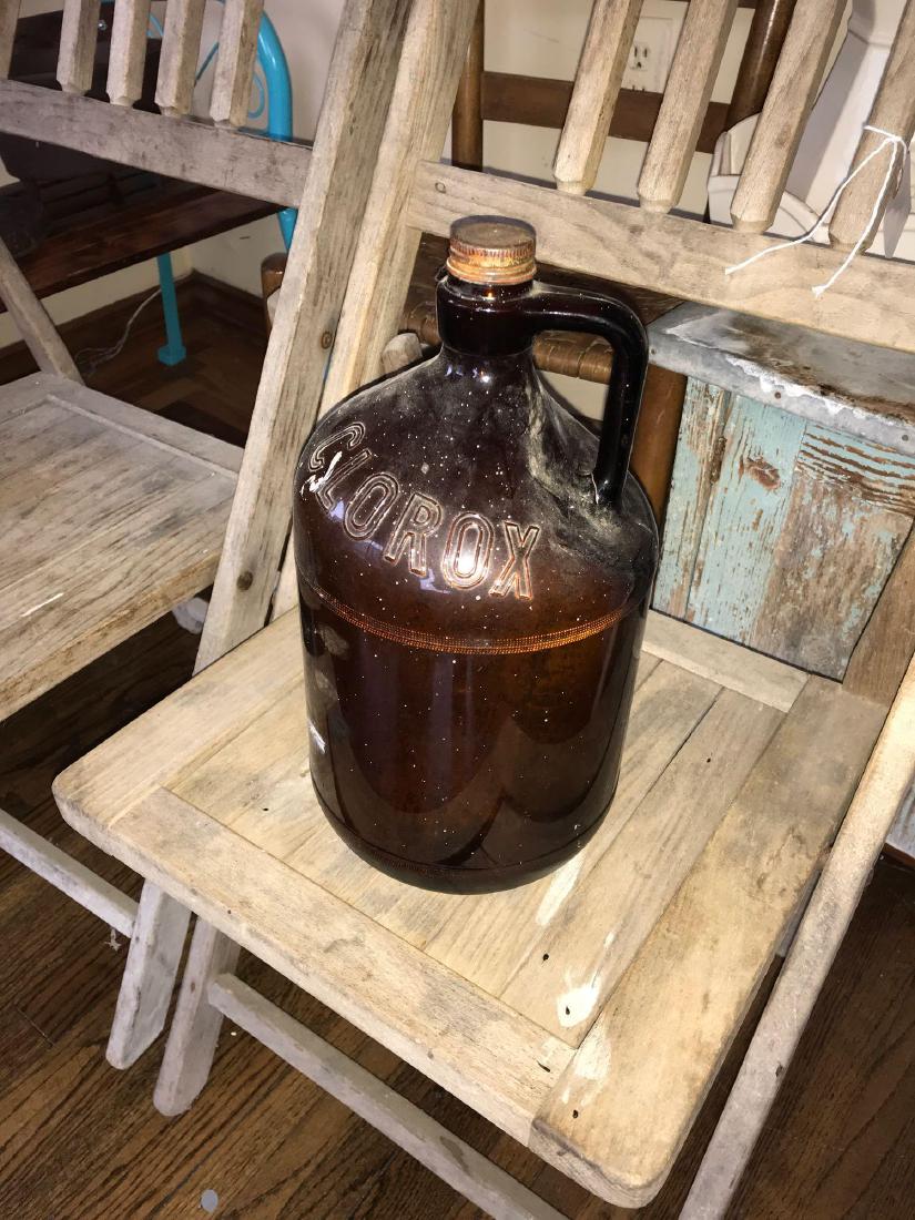 Vintage brown Clorox bottle- 1 gallon, original cap: Vintage brown Clorox bottle- 1 gallon, original cap