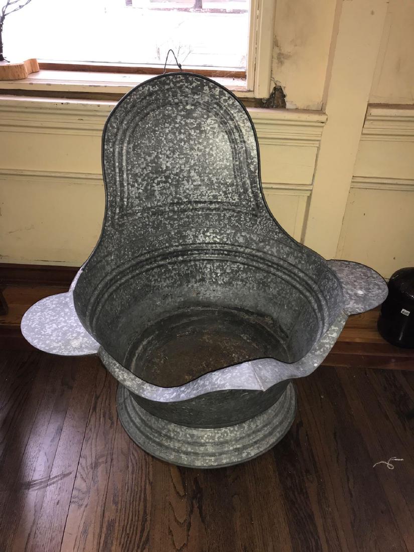 Galvanized cowboy bathtub no leaks ca 1850s.