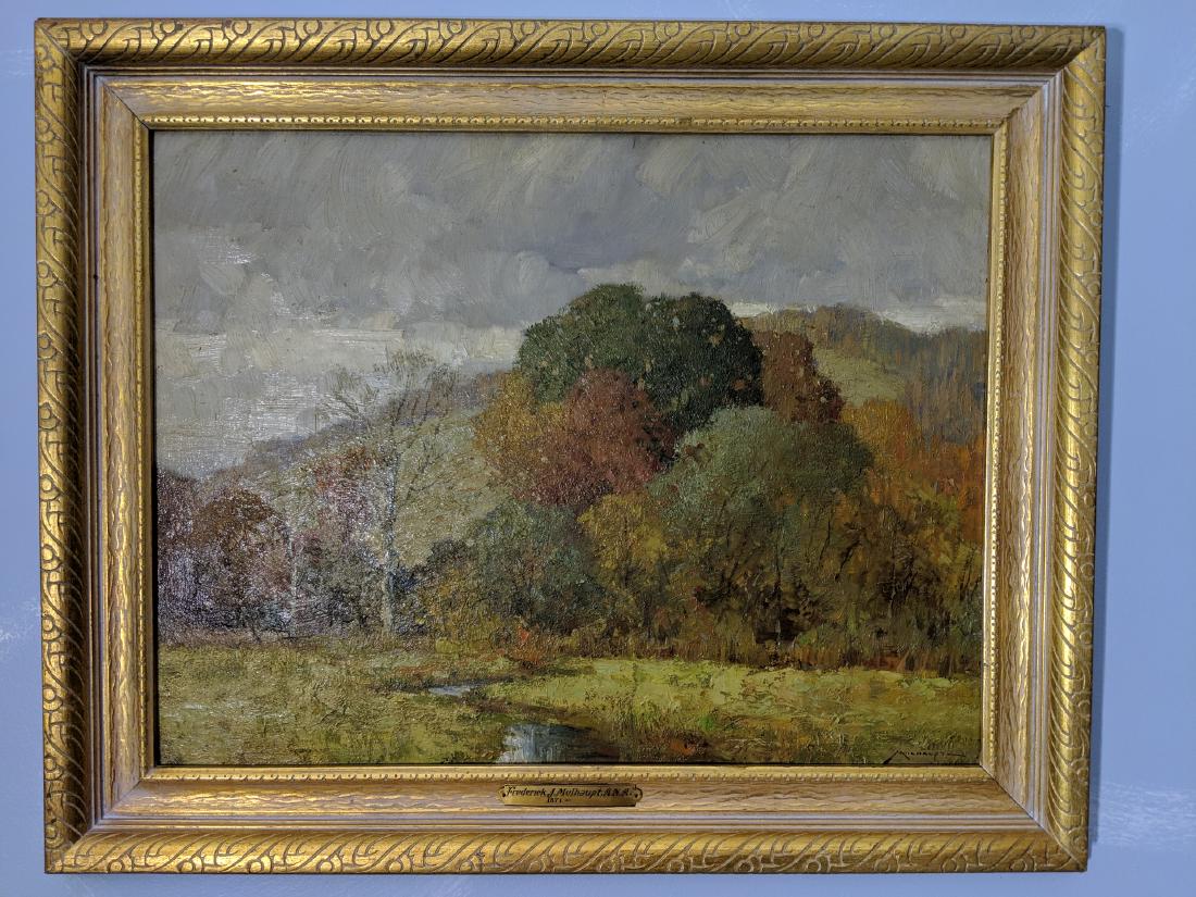Antique Frederiek Mulhaupt Fall Landscape Oil Painting (1 of 9)