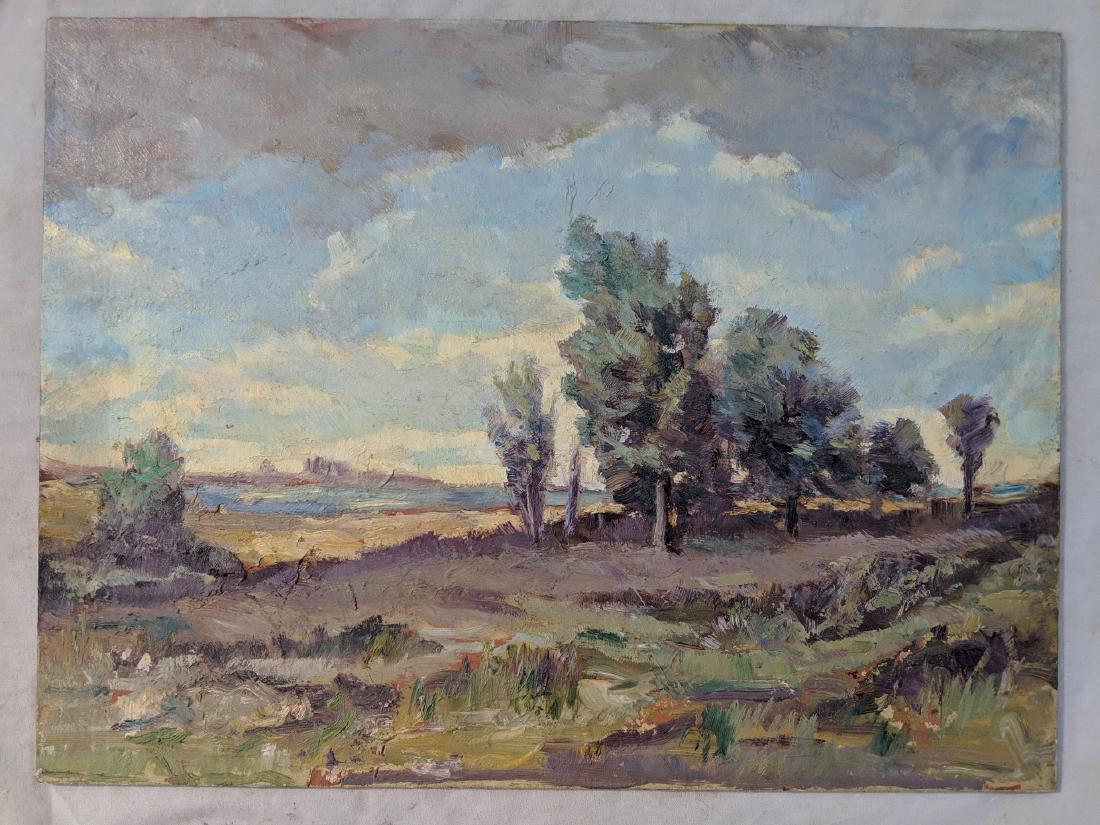 c1950's AJ Johnson Swedish Chicago Oil Painting Sky & (1 of 7)
