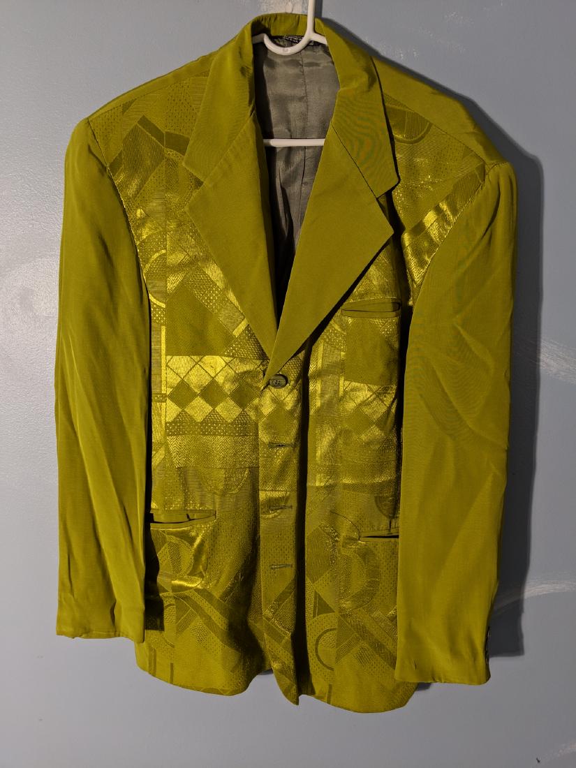 Falcone USA Green Silk Dress Jacket Size 42 Long (1 of 7)
