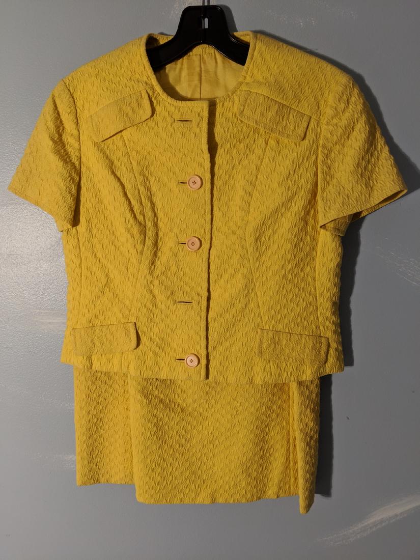 Vintage Yellow Cotton Short Sleeve Jacket & Skirt (1 of 5)