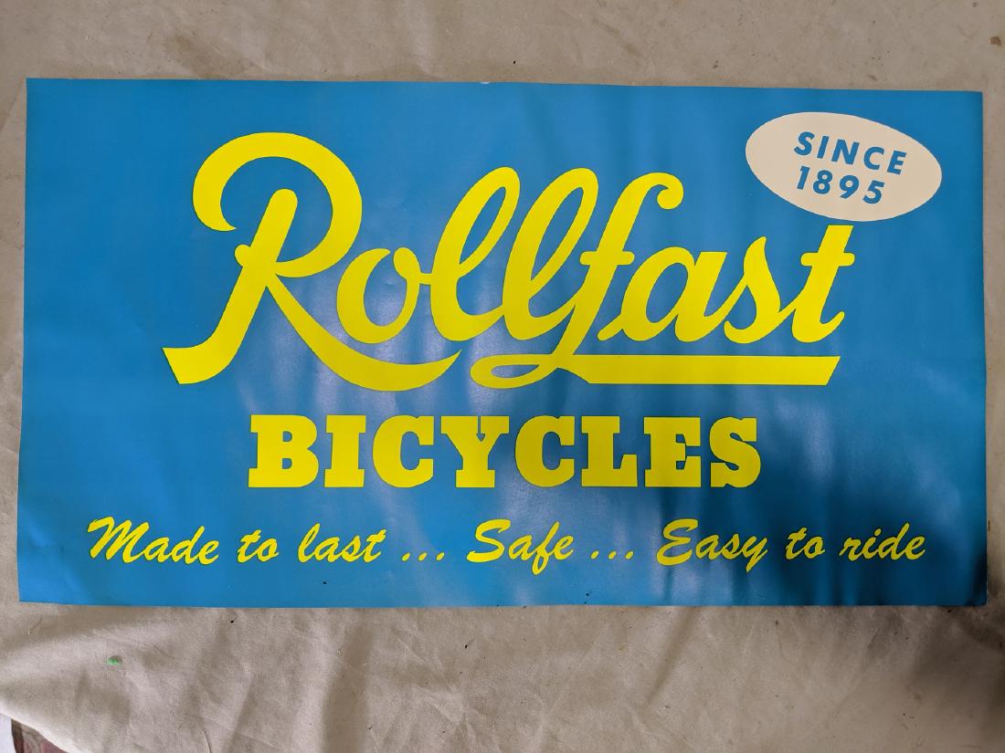 c1950's Rollfast Bicycles Made to Last NOS Poster (1 of 6)