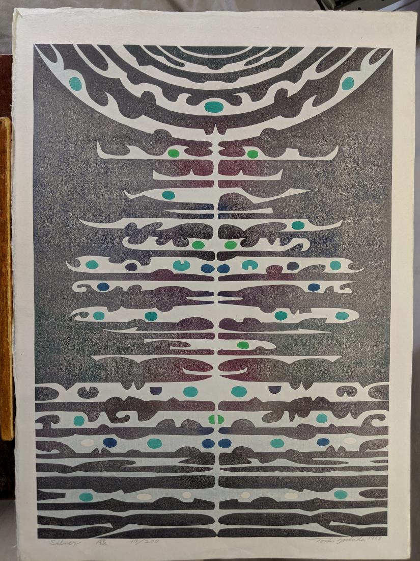 1968 Toshi Yoshida Japanese Woodblock Print Silver (1 of 8)