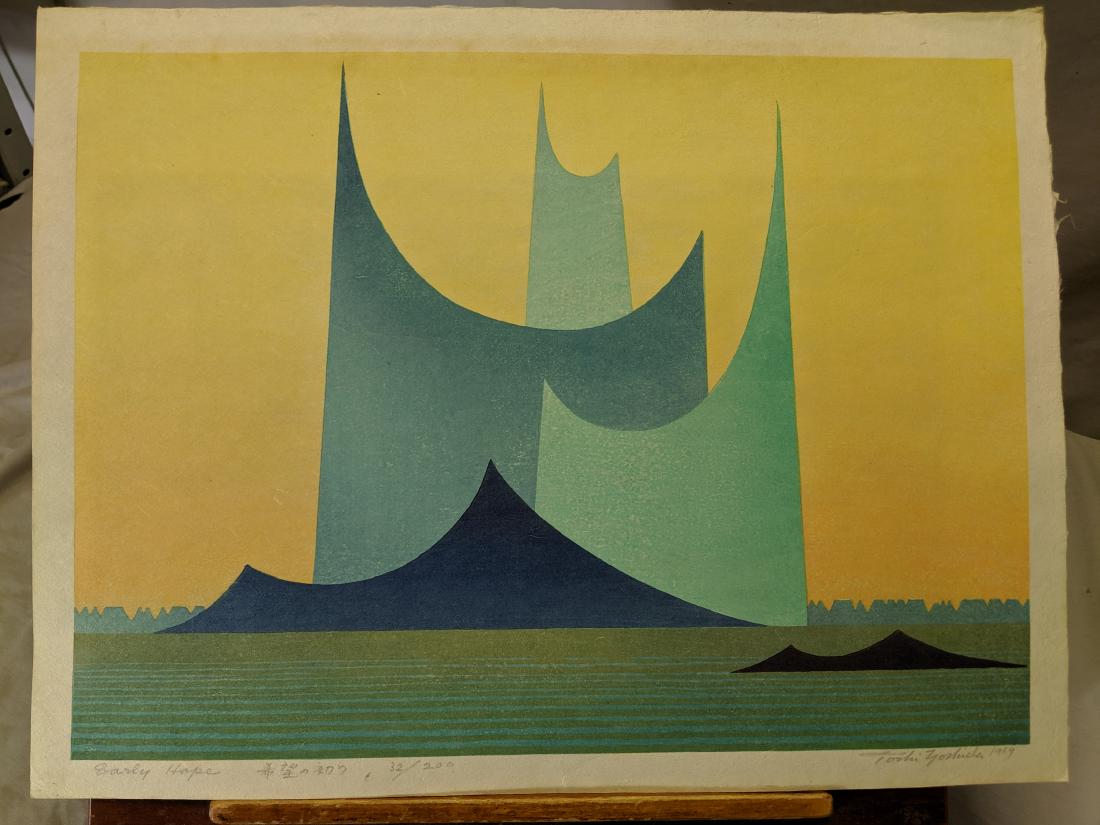 1969 Toshi Yoshida Japanese Woodblock Print Early Hope (1 of 8)