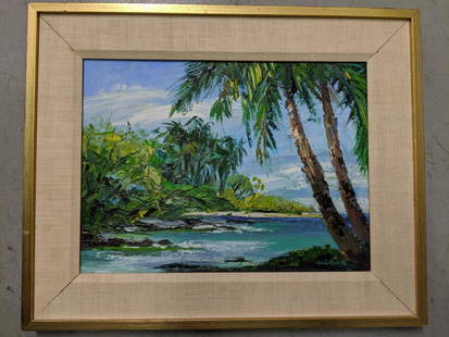 1978 Emrich Nicholson Puako Bay Hawaii Oil Painting: 1978 Emrich Nicholson Puako Bay Hawaii Oil Painting on canvas. California and Hawaiian artist born 1913 and died 2001 Good with no problem 17 x 21, Image: 12 x 16 Shipping in continental US $32.00 Ple