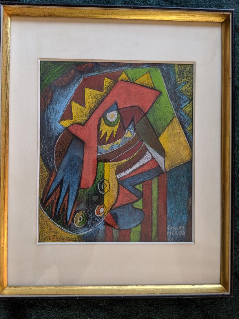 Carlos Merida Cubist Pastel Painting (1 of 10)