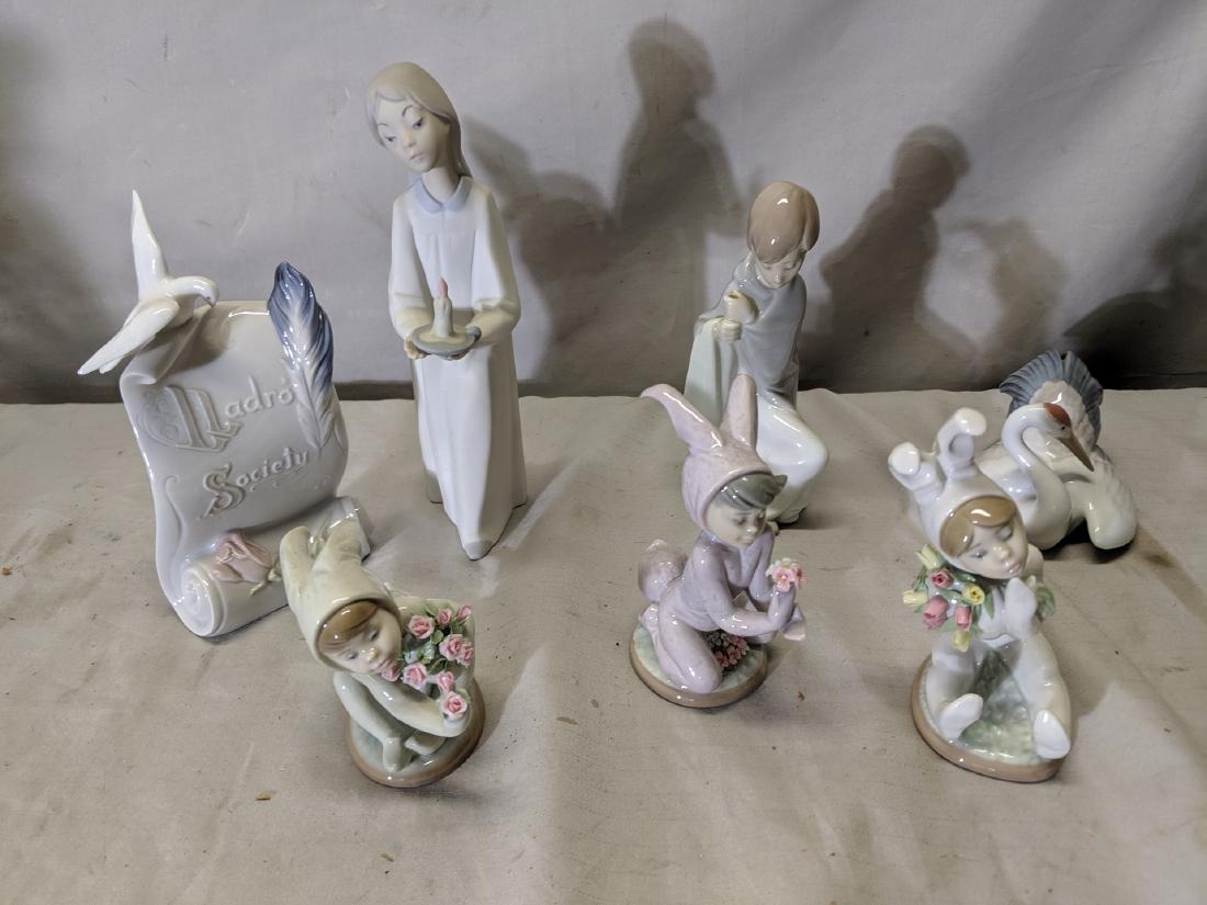 Lot 7 Lladro Porcelain Figures Pajama Boy Crane Scroll (1 of 10)