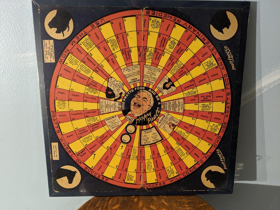 1905 Pratt Food Game Board Advertisement: 1905 Pratt Food Game Board Advertisement framed in Plasticpac. Shows wear and tear Nice colors 15 square Shipping in continental US $12.00 Please ask any questions before bidding Good Luck!