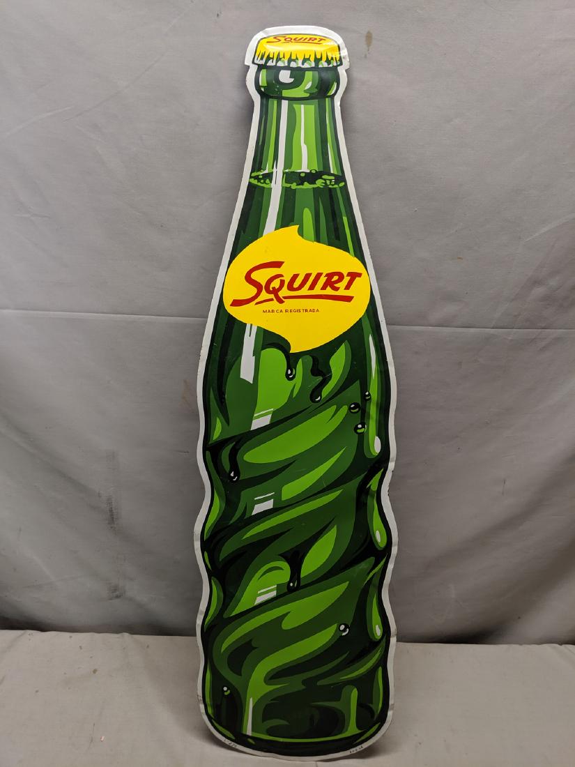Early Painted Squirt Soda Pop Embossed Metal Wall Sign: Early Painted Squirt Soda Pop Embossed Metal Wall Sign Some mild wear with age 31 1/2 x 8 1/2 Shipping in continental US $22.00 Please ask any questions before bidding Good Luck!