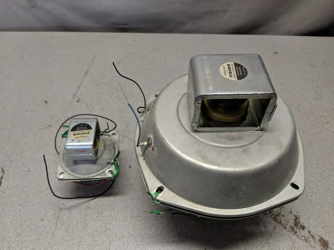 Pair Fisher MI113 8" Midrange Speakers & Tweeters T-109: Pair Fisher MI113 8" Midrange Speakers & Tweeters T-1098 x 4 Shipping in continental US $20.00 Please ask any questions before bidding Good Luck!