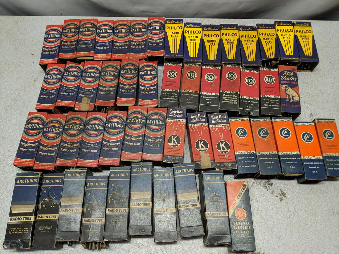 Lot 53 NOS Early Radio Vacuum Tubes Arcturus RCA Philco (1 of 15)