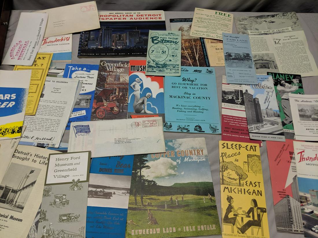 Lot 1950's Travel Brochures Booklets Maps etc Detroit (1 of 9)